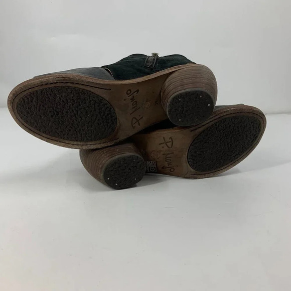 P. Monjo Women Suede Leather Side Zip Open Toe Heeled Sandals Size 8.5 - Picture 16 of 16